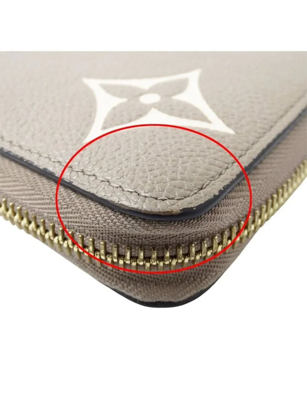 Louis Vuitton Wallet Bicolor Monogram Empreinte Zippy Tourterelle Cream Beige
